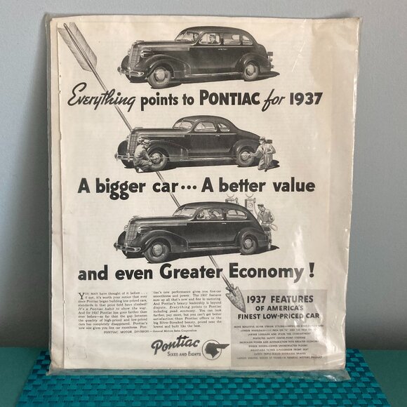 Pontiac Car Ad 1936 in The Saturday Evening Post, January 1937 - Picture 2 of 11